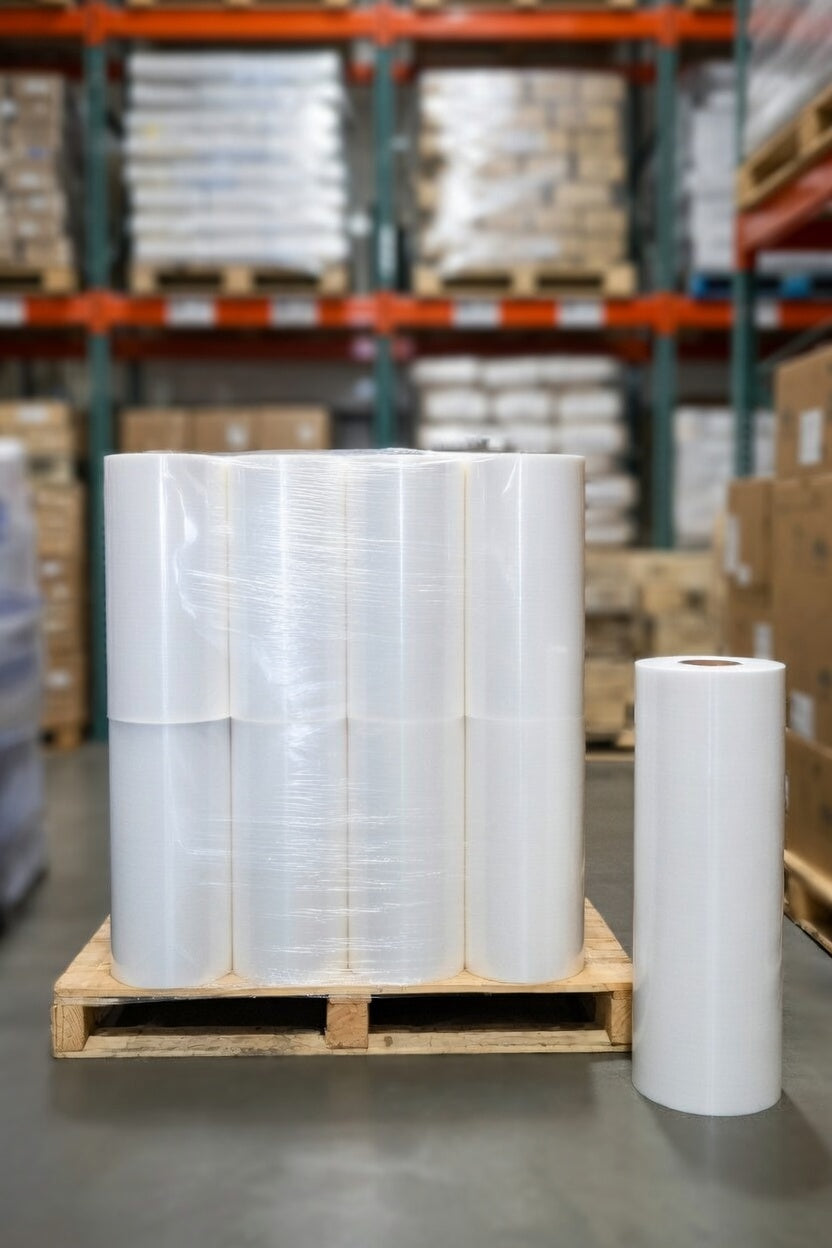 Roll of white UV stretch wrap 20x5000 feet 80ga opaque white from SurePack